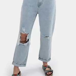 CALÇAS DE GANGA COM ROTO